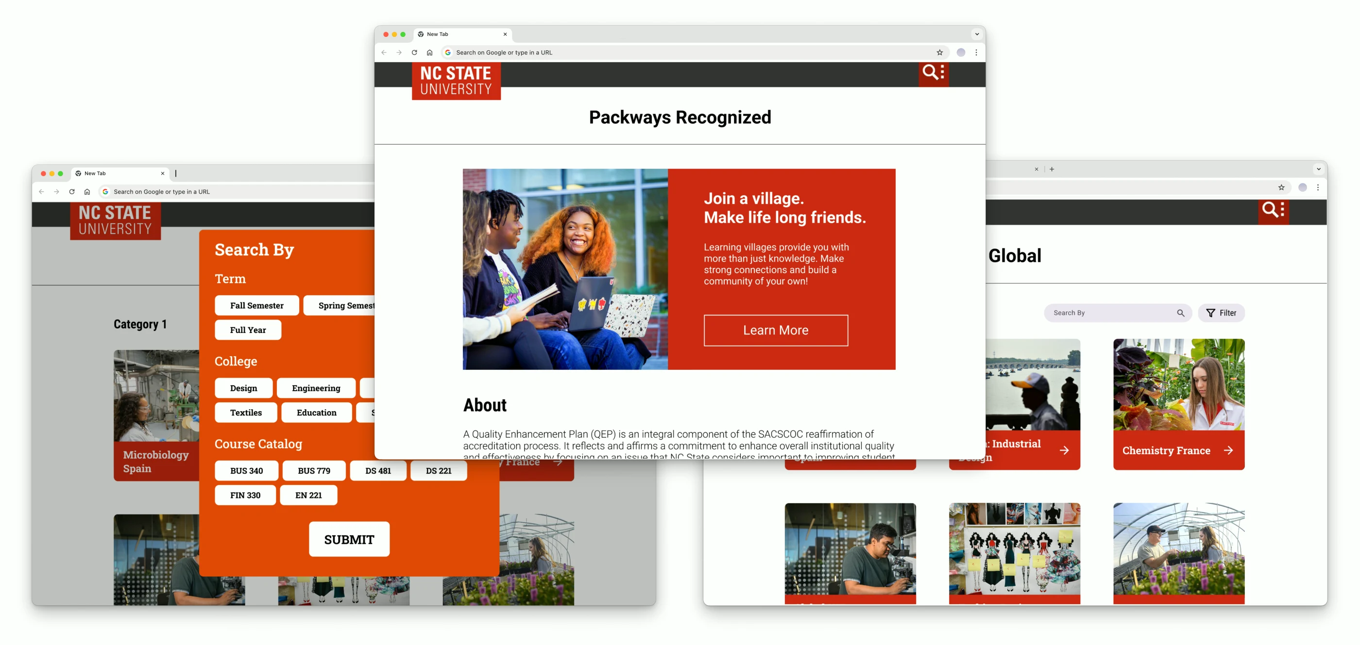Final Packways website redesign, hero section
